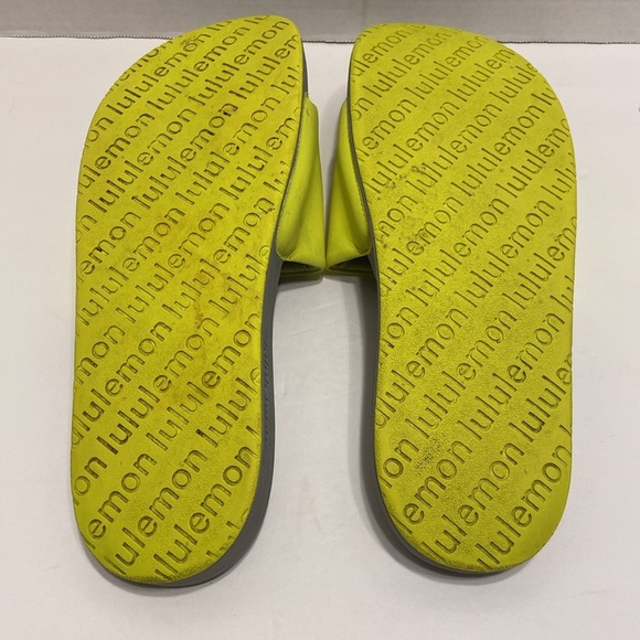 Lululemon Restfeel Men’s Slides Highlight Size 11.5 Grey / Yellow Gym Casual - Picture 6 of 9